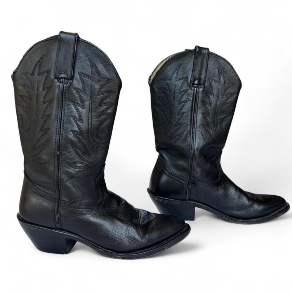 Durango Black Leather Western Boots